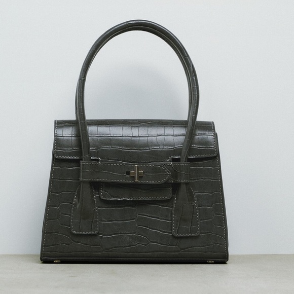 Zara mock croc double strap city bag - Picture 1 of 15